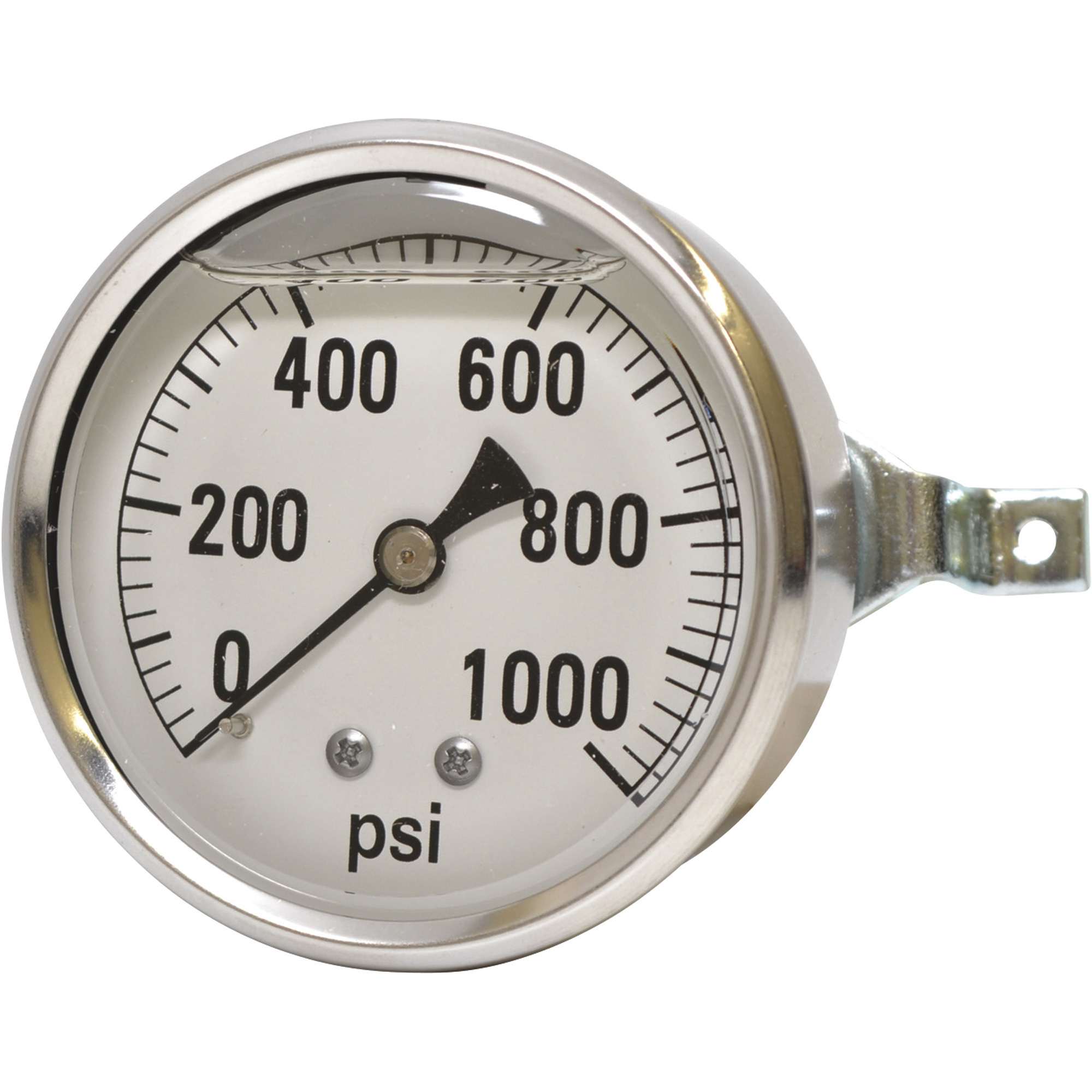 Valley Industries, 2.5in. Panel Mt Gauge 1000PSI, Case Material Stainless Steel, Min. Operating Pressure 0 PSI, Max. Operating Pressure 1000 PSI, Model# 2441GXB1000
